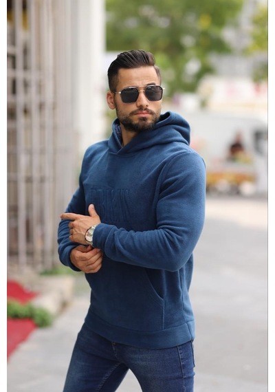 KAPŞONLU SLİMFİT POLAR ERKEK SWEATSHİRT
