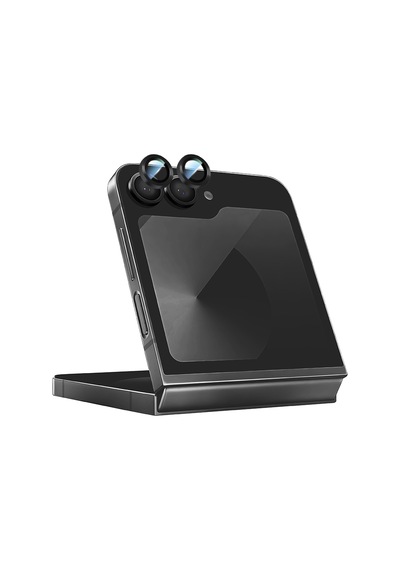 Galaxy Z Flip 6 Uyumlu Caseworld Alloy Serisi Oleofobik Anti Reflective Kamera Lens Koruyucu Siyah