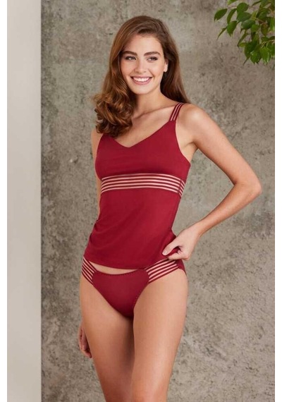 Pierre Cardin Bordo Penye Atlet Külot Kadın Iç Çamaşırı Takımı 300 001
