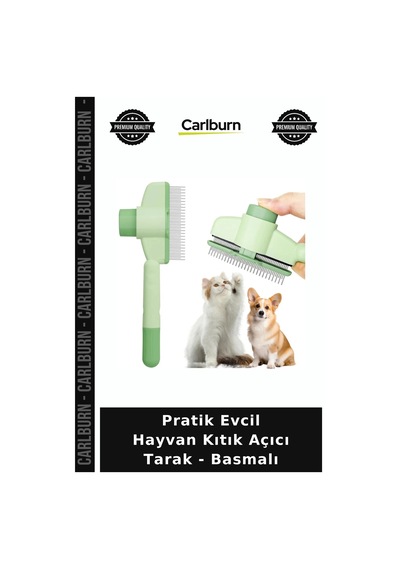 Kedi Pratik Evcil Hayvan Kıtık Açıcı Tarak Basmalı Kendi Kendine Temizlenebilen Tüy Toplama Tarağı