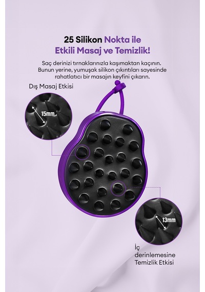 Saç Derisi Masaj Tarağı Kundal Shampoo Brush