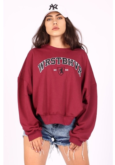 Madmext Mad Girls Bordo Sweatshirt Mg1196