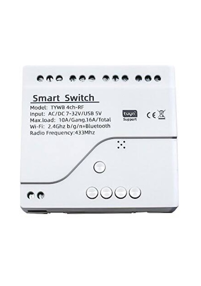 Tuya Wifi Dc 7-32v 4 Kanal Kuru Kontak Çıkışlı Akıllı Röle 4CH WiFi