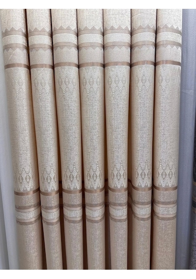 Nivemeshome Damla Ft614337 V-101 Krem 1/3 Sık Pileli Fon Perde Apm Çok Renkli