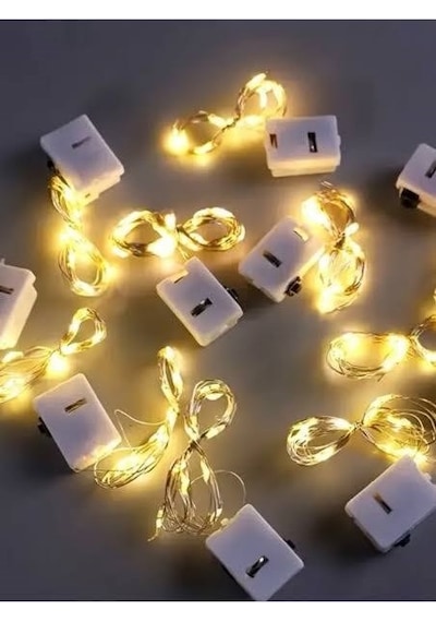 1 Metre Sarı Peri Led Işık Piller Dahil Dekoratif Aydınlatma Su Geçirmez