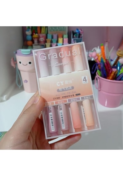Gradual Pembe Soft Renkler 4lü Fosforlu Kalem Seti Pembe