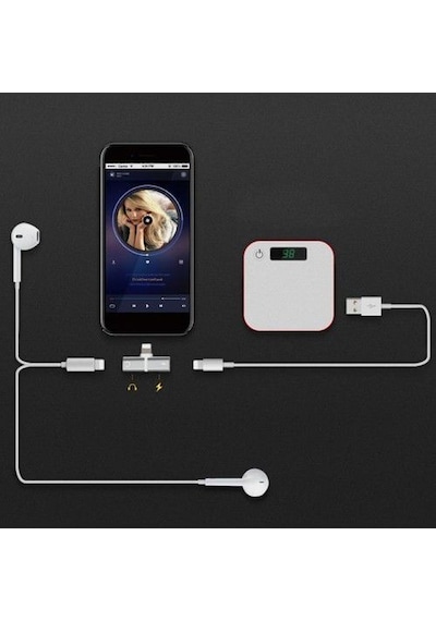 Apple Uyumlu iPhone Lightning Şarj & Kulaklık Dönüştürücü Çoklayıcı Çevirici