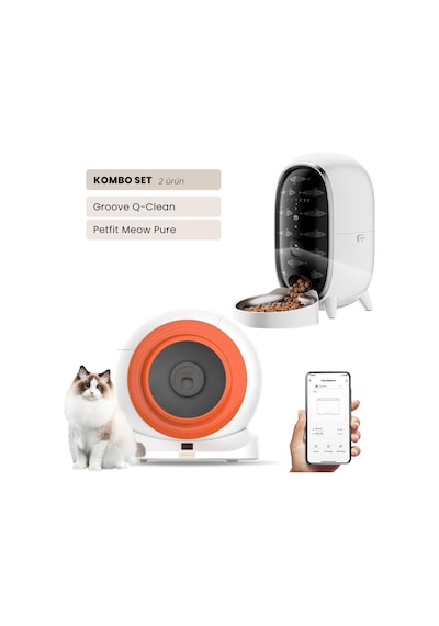 Groove Q-clean Wi-fi Akıllı Otomatik Kedi Tuvaleti Turuncu + Petfit Meow Pure 3l Wi-fi Kameralı Akıllı Otomatik Mama Kabı Besleme Ünitesi Bundle Groove Q-clean Wi-fi Akıllı Otomatik Kedi Tuvaleti Turuncu + Petfit Meow Pure 3l Wi-fi Kameralı Akıllı Otomatik Mama Kabı Besleme Ünitesi Bundle