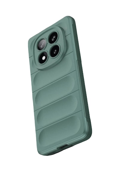 Xiaomi Redmi Note 15 Pro 4g Uyumlu Kılıf Esnek Tpu Oyuklu Arka Yüzey Tasarımlı Silikon Kapak Koyu Yeşil