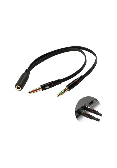 Lexroo 5744 Kulaklık Mikrofon Çevirici Ayırıcı. Bütün Telefon Modellerine Uyumlu Tek 3.5mm Girişe Standart