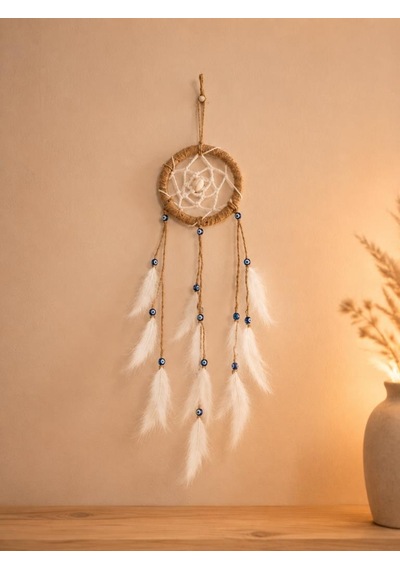 Mini Düş Kapanı Bambu Çember Araba Dikiz Ayna Süsü El Yapımı Tüylü Bohem Oto Aksesuar Dreamcatcher