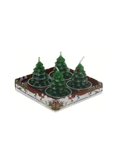 4 Adet 4cm Çam Ağacı Tealight Mum