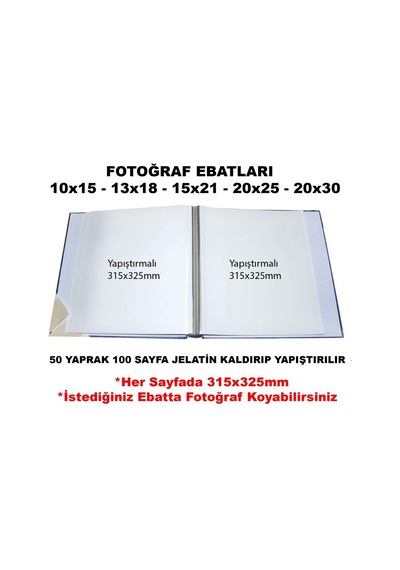 Aledo 50 Yaprak 100 Sayfa 31x32 Cm Yapışkanlı Fotoğraf Albümü
