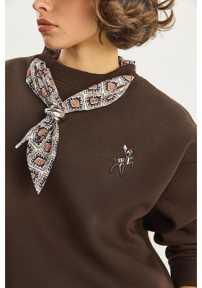 Shade Kadın Fular Detaylı Ceylan Nakışlı Üç İplik Şardonlu Oversize Sweatshirt 6916 60283615 - Acı Kahve Çok Renkli Shade Kadın Fular Detaylı Ceylan Nakışlı Üç İplik Şardonlu Oversize Sweatshirt 6916 60283615 - Acı Kahve Çok Renkli