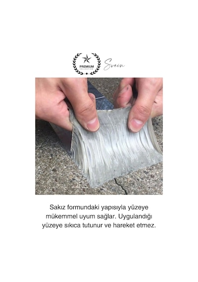 Ekstra Güçlü 2 Mt Dış Cephe Su Geçirmez Sakız Bant Sızıntı Çamur Bandı Sızdırmaz 5 Adet Diğer