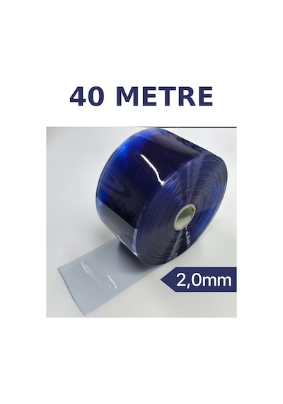 Şeffaf Pvc Şerit Perde 2,0 Mm 20 Cm 40 Metre Endüstriyel +4 C Soğuk Hava Yalıtım Perdesi