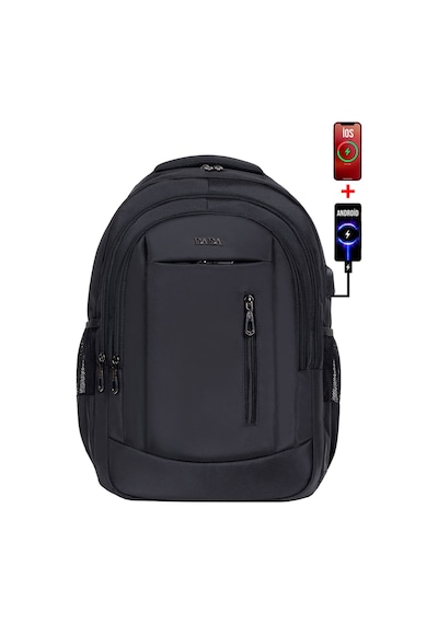 Dada Siyah Okul Sırt Çanta 15,6 inç Büyük Boy Usb Type-c Su Geçirmez Oxford Kumaş Lise Üniversite
