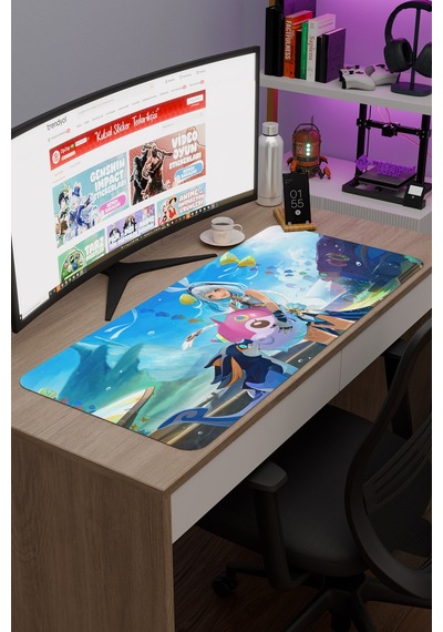 Mualani Genshin Impact Anime Gacha V5 - 90x40 Xxl Gaming Mouse Pad Fare Altlığı
