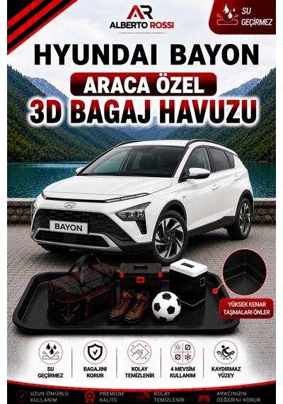 Hyundai Bayon 2021 - 2026 Araca Özel 3d Bagaj Havuzu
