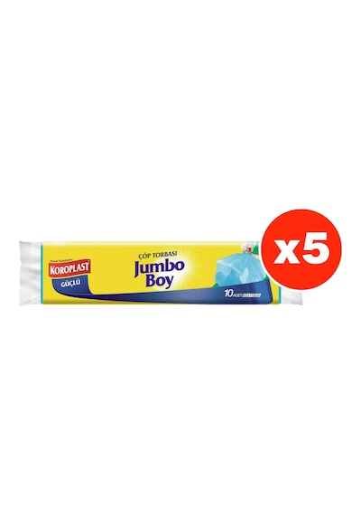 Koroplast Güçlü Jumbo Boy 10Lu Çöp Torbası X 5 Paket