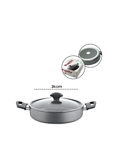 Papilla Fred 24 Cm Basık Granit Tencere - Karnıyarık Cam Kapaklı Brkt-712265- 6'li Paket Diğer