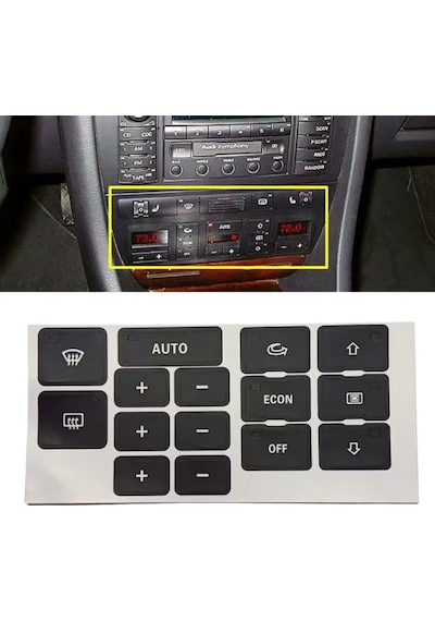 Audi A6-c5 Kasa 1997-2004 Aralığına Uyumlu Klima Tuş Tamir Takımı Sticker Etiketi 1 Adet