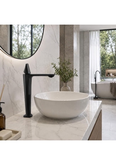 Vıta Uzun Lavabo Bataryası Mat Sıyah Mat Siyah