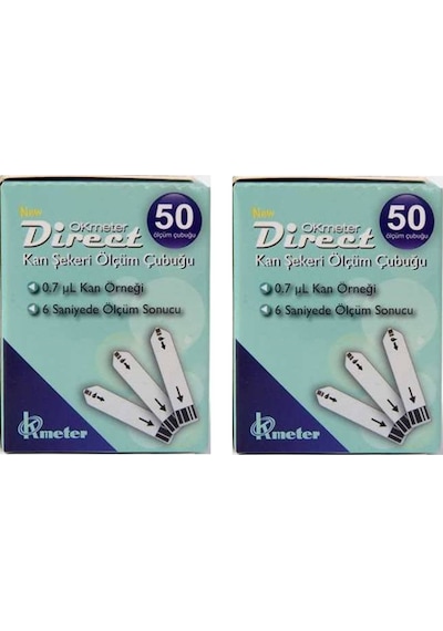 Okmeter Direct Şeker Ölçüm Stribi 2 x 50'li