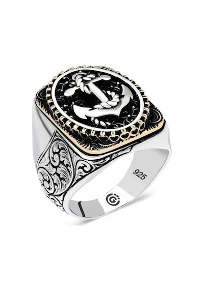 Gümüş Deniz Çapası Oval Erkek Yüzük (551186966)
