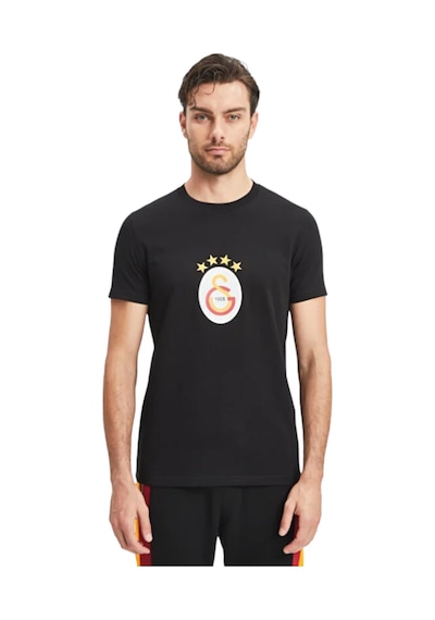 Gsstore Galatasaray Lisanslı Armalı T-shirt Bayrak Ve Uv Kutu Hediyeli 03-siyah