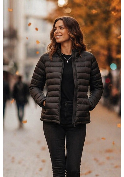Hummel Magic Zip Coat 940277-2001 Siyah Kadın Mont
