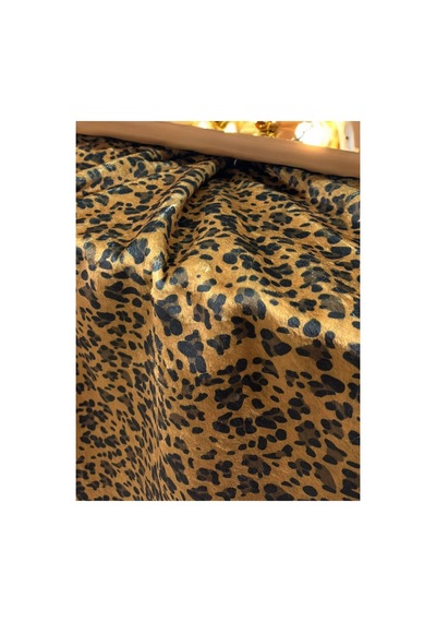 Lutur Leopar Baskılı Peluş Kumaş 100x150 Cm Ithal, Dekoratif, Tekstil Çok Renkli Çok Renkli