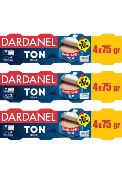 Dardanel Ton Balığı 4x75 Gr Ayçiçek Yağlı X 3 Adet