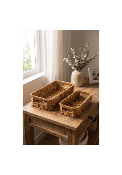 2'li Hasır Rattan Organizer Sepet Seti Kulplu Dekoratif Düzenleyici Sepet Çok Amaçlı Raf Dolap Banyo Mutfak Organizeri Doğal Hasır Sepet Büyük & Küçük Boy Kahverengi Kahverengi 2'li Hasır Rattan Organizer Sepet Seti Kulplu Dekoratif Düzenleyici Sepet Çok Amaçlı Raf Dolap Banyo Mutfak Organizeri Doğal Hasır Sepet Büyük & Küçük Boy Kahverengi Kahverengi