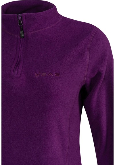 2as Camila Kadın Yarım Fermuarlı İnce Polar Sweatshirt Mor Mor