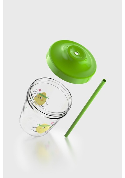 Renga Aura Go To The Beach Desenli 350 Ml Tritan Pipetli Çocuk Bardak 142022 Yeşil Yeşil