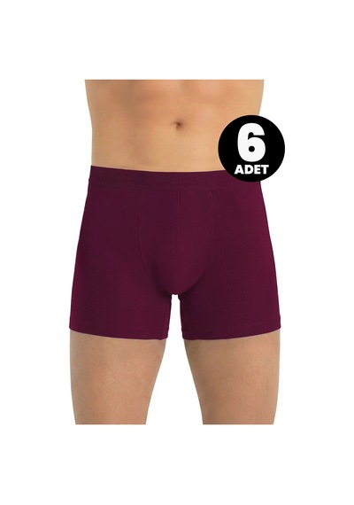 Öts Erkek 6 Lı Modal Boxer Modal Ekstra Konforlu Kalıp 2641-6 Bordo