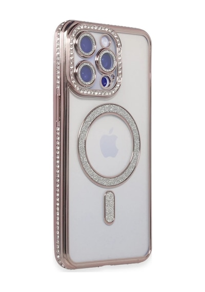Apple Apple Uyumlu iPhone 15 Pro Kılıf Joke Simli Magneticsafe Kılıf - Pembe 0.2M-Çok Renkli