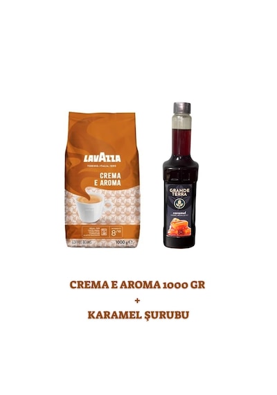 Lavazza Crema E Aroma 1000g + Grande Terra Karamel Şurubu Seti Çekirdek