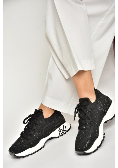 Fox Shoes U602915104 Siyah Kumaş Spor Ayakkabı Sneakers Siyah-kumaş Çok Renkli