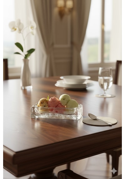 Nude 25368 Ice Cube Dondurma Servis Tabağı Kristal, 18 Cm