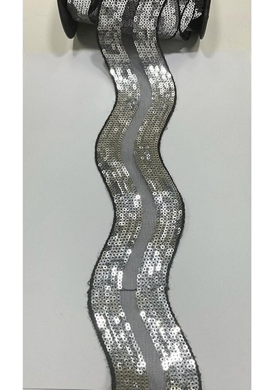 Gümüş Pullu Şerit / 1 Metre