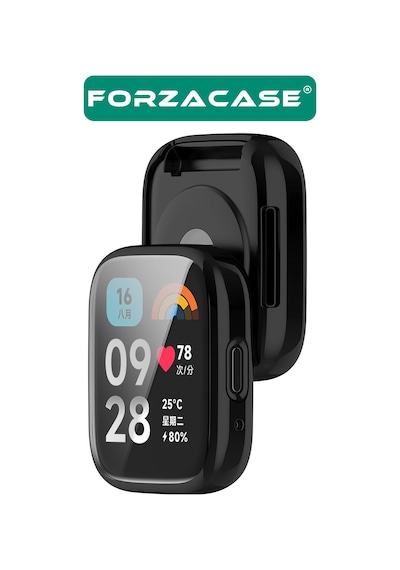 Forzacase Xiaomi Redmi Watch 3 Active İle Uyumlu Önü Kapalı Ekran Korumalı Silikon Kılıf - Fc256 Siyah