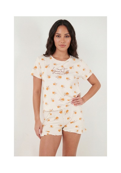 Lela Bayan Pijama Takımı 6097715 Ekru-sarı Ekru-sarı
