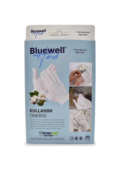 Bluewell Pamuklu Koruyucu Egzema Eldiveni%100 Pamuktan Small Açık Mavi