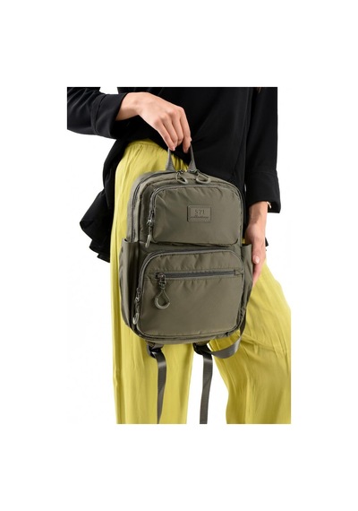 Baginn Unisex Sırt Çantası Paraşüt Kumaş Hafif Çok Cepli Yağmur İtici Kumaş 34 24 Cm 571 Collection Haki