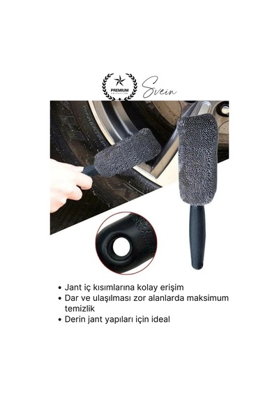Mikrofiber Jant Temizleme Fırçası Mikrofiber Detaylı Temizlik Çizmez Oto Lastik Yumuşak Detailing