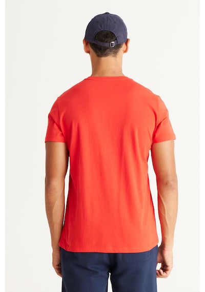 Ac&Co / Altınyıldız Classics Slim Fit Bisiklet Yaka Kısa Kol Pamuklu Erkek Tişört Koyu Turuncu