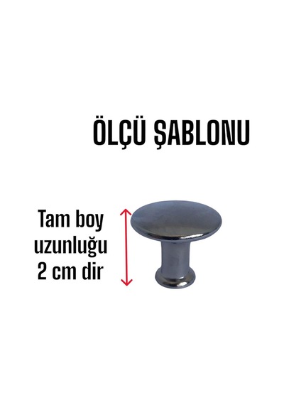 Düz Düğme Krom Kulp Mobilya Çekmece Dolap Kapak Kulbu Metal Kulp Aksesuarları Vidalı 8 Adet