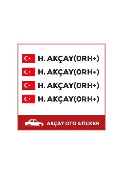 Kişiye Özel Kan Grubu Sticker Isme Özel Sticker Kan Grubu Araba